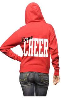 Unisex Love Cheer Zipper Hoodie Sweatshirt S XXL  