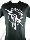 CM Punk White Lightning Fists WWE Black T shirt New