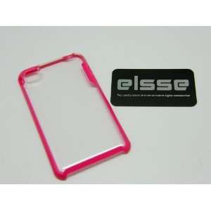 Elsse Premium TPU Case for iPhone 5   Pink Rim with Transparent Back