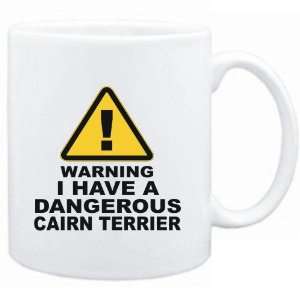 Mug White  WARNING  DANGEROUS Cairn Terrier  Dogs  