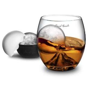   On The Rock Glass Set with Silicone Ice Ball Mold: Kitchen & Dining