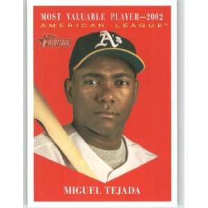 2010 Topps Heritage #473 Miguel Tejada   Oakland Athletics (MVP Award 