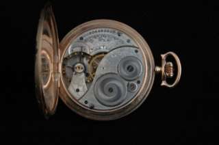   Elgin Hunter Case Pocket Watch sz 18s 10k Gold P. Sub Dial, c.1927