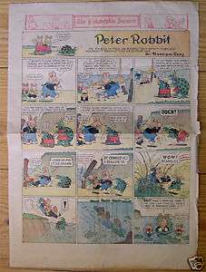 Old SUNDAY FUNNY PAGES Harrison Cady 1923 Peter Rabbit  