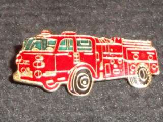 Fire Truck Emergency Vintage 1980s Enamel Pin Tack Hat  