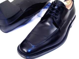 Bruno Magli Mens Black Dress Shoes Blucher Derby Leather Soled Oxfords 