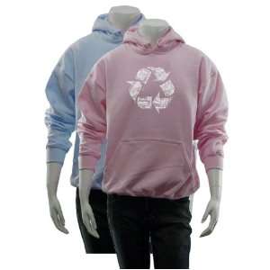 Womens Pink Recycle Hoodie M   Created using 86 recyclable items