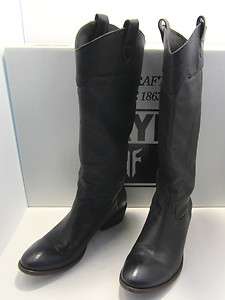 Frye Carson Riding Tall Black Leather Womens Boots Size 8.5 RETURNS 