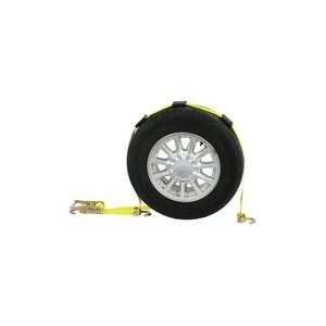 Car Hauler Tire Strap with Swivel Hooks, Adjustable Rubber Blocks & R