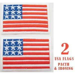  Flag Patch Iron On Embroidered American USA Flag Emblem 
