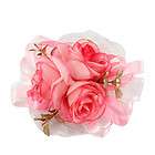 New Lady Elegant Pink Rose Wedding Bridal Corsage Wrist Silk Flower 