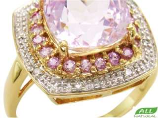   Stunning 6.35cts Natural Dia & Pink Kunzite, Pink Sapphire Ring  