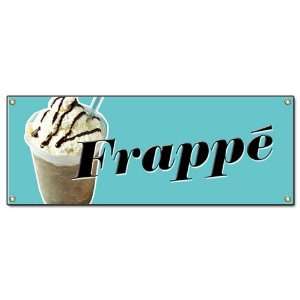  FRAPPE BANNER SIGN greek iced coffee cart cold signs 