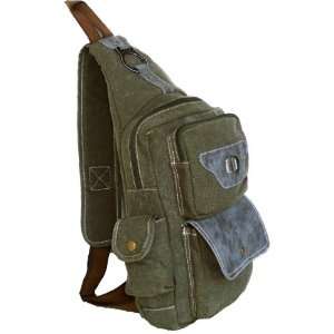  Military Inspired Canvas Backpack Crossbody Sling Bag 