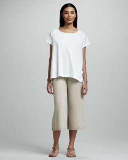 Easy Jersey Tee, Striped Scarf & Cropped Wide Leg Pants