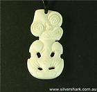 Maori Tiki Pendant Necklace Carved Bone Unisex Men N1