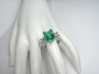 80 ct Colombian Natural Emerald & Diamond Ring 18K  