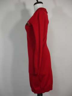   Sweater Dress 100% Merino Wool Dual Match Big Pony Red NWT XS  