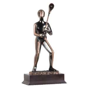  Large Abstract Lacrosse Player Statue   Copper Finish 