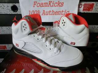   Jordan 5 V Retro GS CDP White/Red Countdown Pack Boy Youth Sz 7Y Shoes