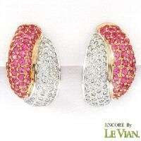 ENCORE BY LE VIAN Diamond & Pink Sapphire Earrings  