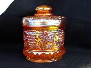   Cable Humidor Northwoods Marigold Carnival Glass Great Color!  