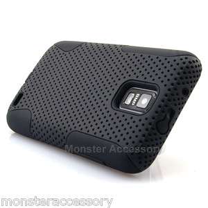 Black APEX Hybrid Gel Hard Case Cover for Samsung Galaxy S2 Skyrocket 