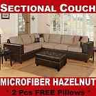 Sectional Couch Sectionals Hazelnut Sofa 2 Pc Set Reversible L/R 