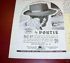 1940 Antique Mens Portis Big League Style Hat Ad