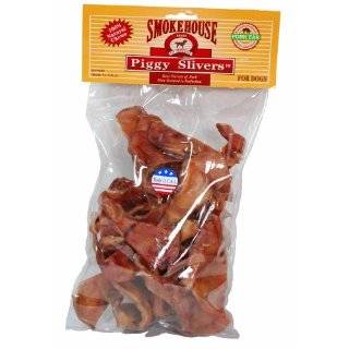 Smokehouse 100 Percent Natural Piggy Slivers Dog Treats, 24 Pack