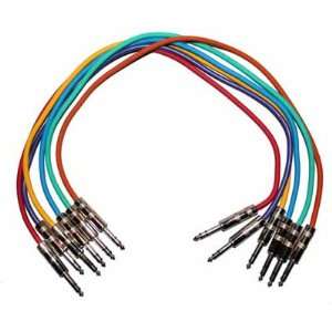  Seismic Audio   6 Pack of 2 Snake Patch Cable TRS 1/4 