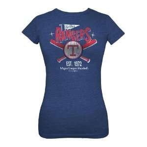 Texas Rangers Jr Royal Vintage Tri Blend Tee Shirt:  Sports 