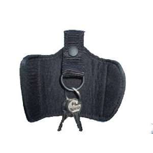   Silent Key Ring Holder Black, Wraparound Velcro Flap 