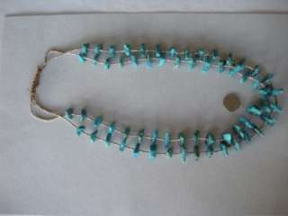 Antique 2 strand Navajo raw turquoise and heishi bead necklace