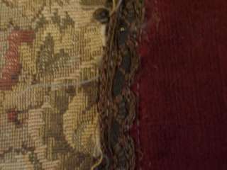 Antique 19thC Tapestry table runner scarf doiley panel