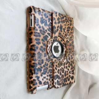 The New iPad 3 360 Rotating Stylish Leather Case Smart Cover Stand 