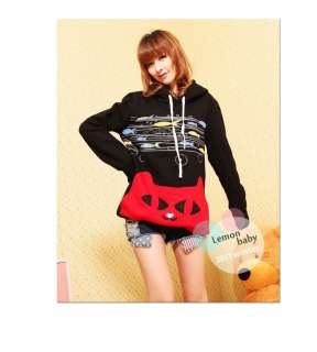 New Japan Fashion Lovely Cat And fish Image Hoodie Sweater Long Cotton 