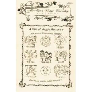   Tale of Veggie Romance Hot Iron Embroidery Transfers: Arts, Crafts