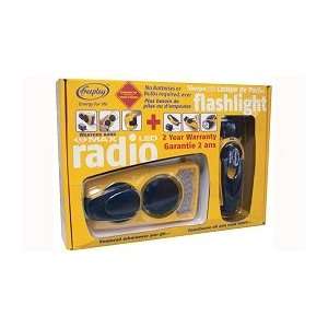 Twin Pack Wind Up LED Crank Flashlight & Wind Up Solar Radio:  