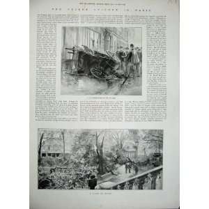    1896 Cyclone Spain Motor Cab Overturned Trees Storm