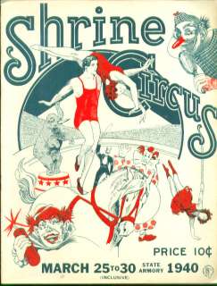 Shrine Circus Program Hartford CT 1940  