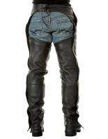 Mens Cowhide Leather Motorcycle Chaps Removable Lining  