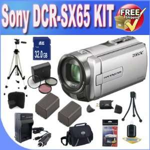  Sony DCR SX65 Handycam Camcorder (Silver) w/32GB Accessory 