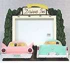 DRIVE IN OUTDOOR MOVIE THEATER PICTURE FRAME 50s TBird & Chevy Cars 