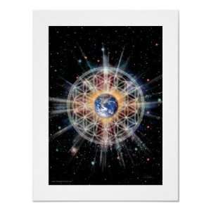  Flower of Life on Earth Poster
