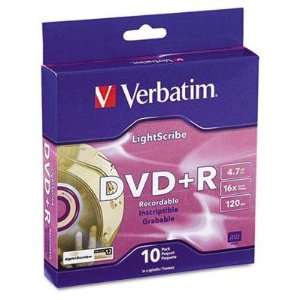  Light Scribe DVD+R Discs 4.7GB 16x Spindle Gol 