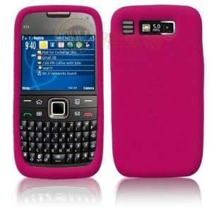   HOT PINK Soft Silicone Skin Cover Case for Nokia E73: Everything Else