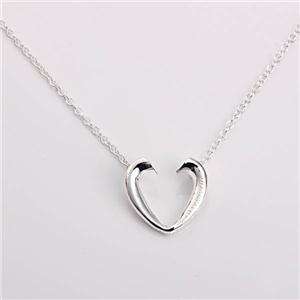 Sale!!!Free Shipping Silver EP Hot Split Heart Necklace  