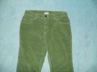 HUDSON BAY 10 Medium green MID rise stretch boot CORDUROY pants 29x29 