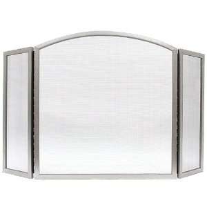  Arched Brushed Steel Folding Fireplace Screen